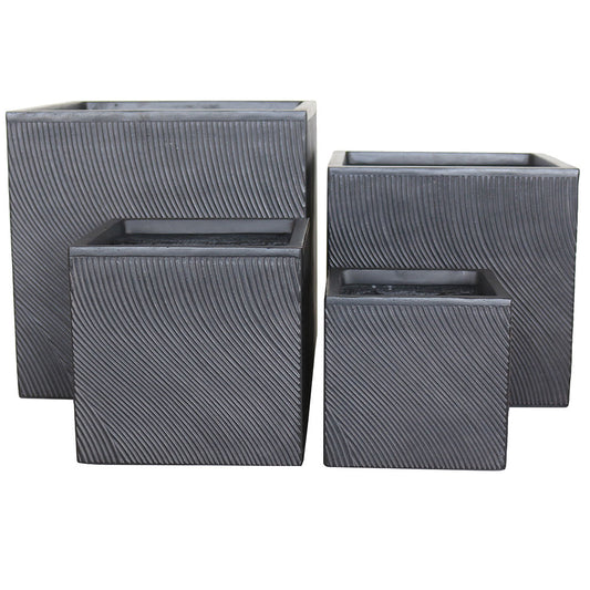 UrbanLITE Helix Cube Pot - Black - Available at iPave Natural Stone