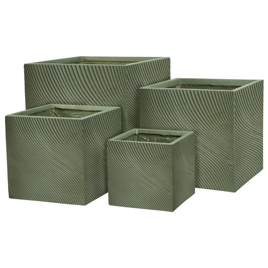 UrbanLITE Helix Cube Pot - Green - Available at iPave Natural Stone