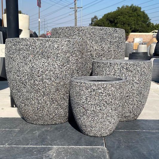 Modstone Montague Egg Pot - Dark Grey Pebble - Available at iPave Natural Stone