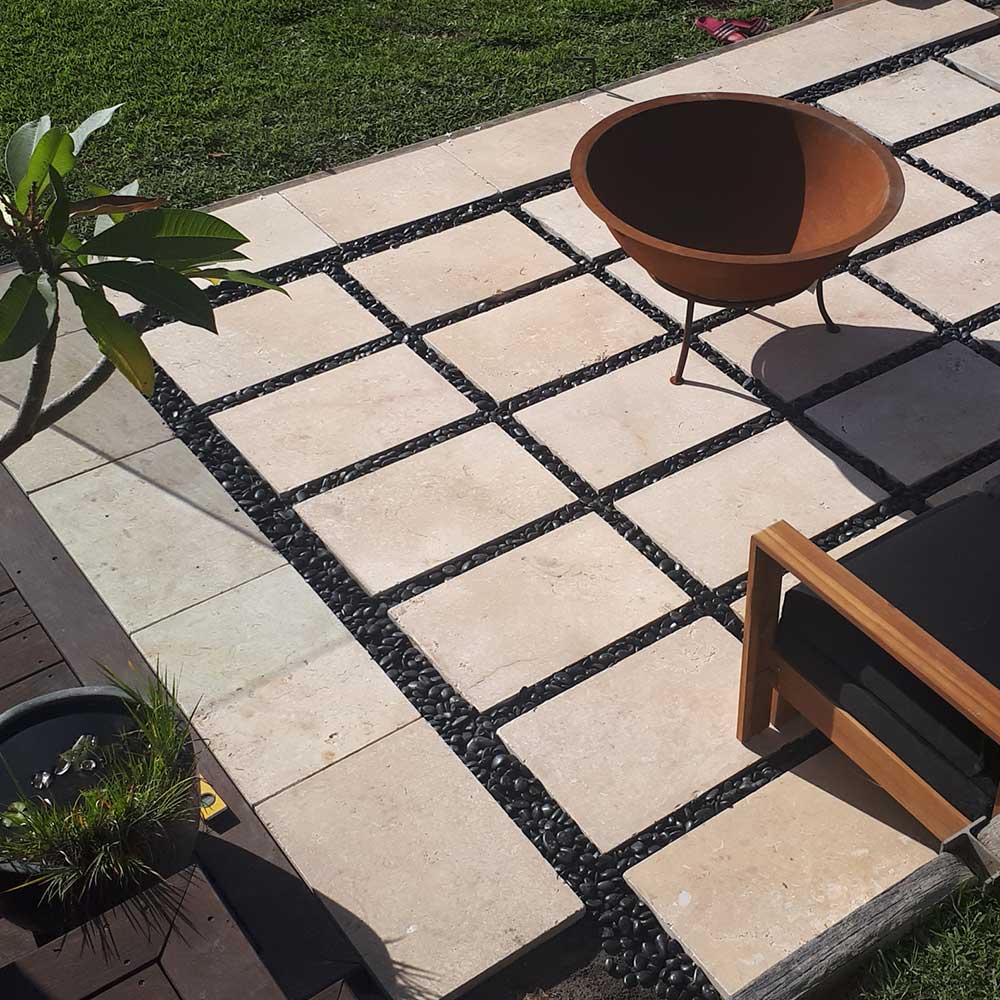 Portland Limestone 600x400x30mm Natural Stone Pavers - Commercial B Grade - Fire Pit Area - Available at iPave Natural Stone